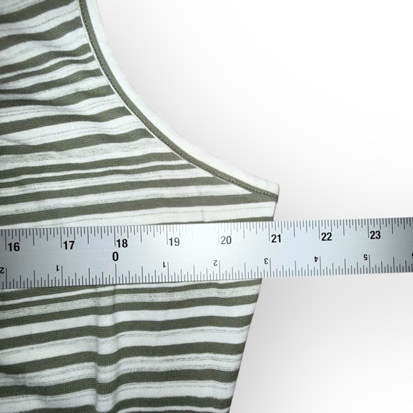 NWT TALBOTS COTTON SIDE TIE SHIFT DRESS - SUNDAY MORNING STRIPE XL Green / White - Picture 9 of 13